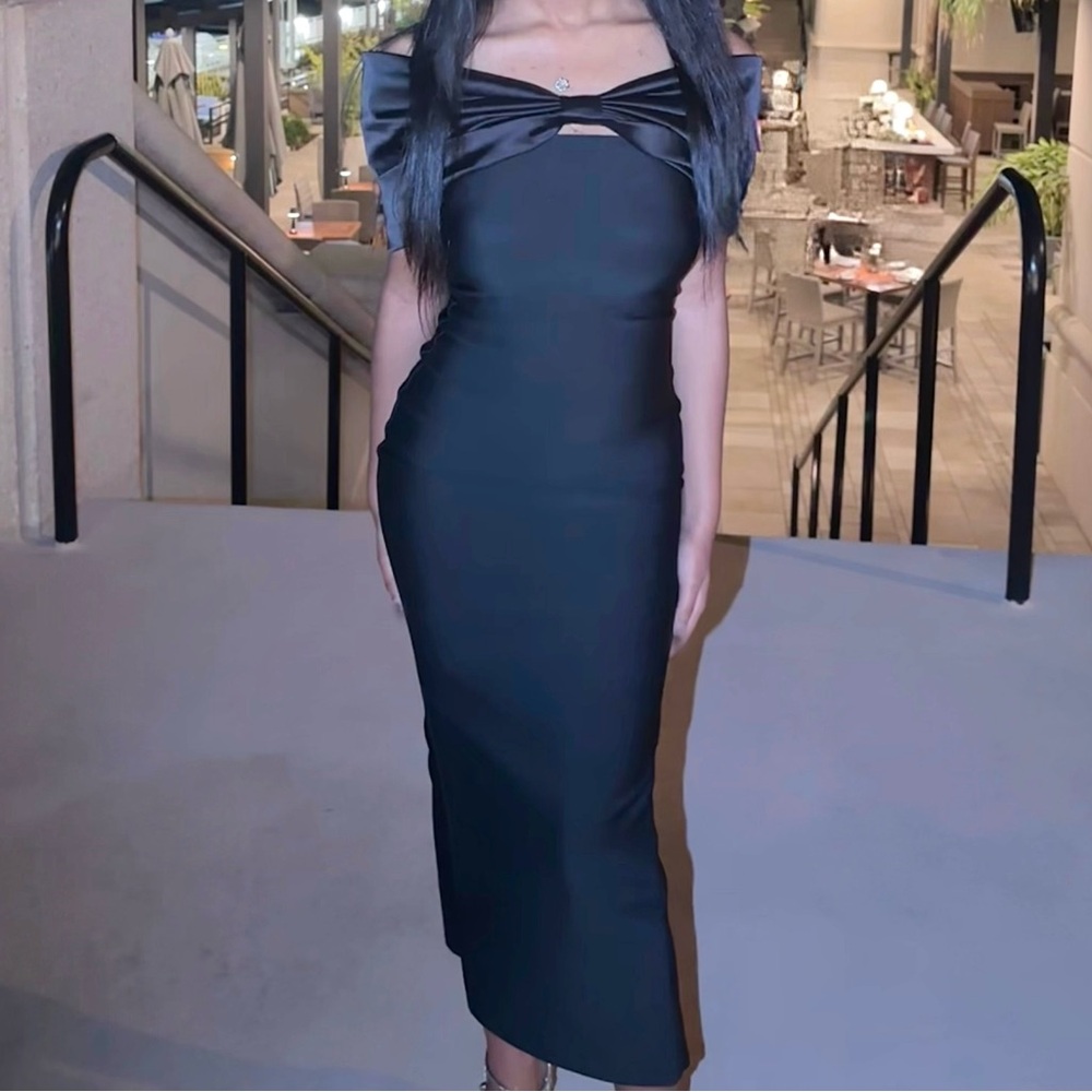 Black Bandage Midi Dress